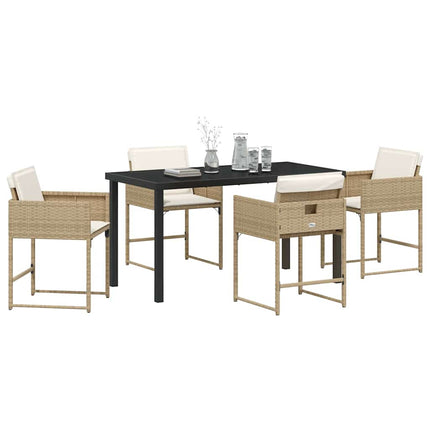 Have Spisebordssæt med pude 5 pcs Beige polyrattan