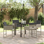 Have Spisebordssæt med pude 5 pcs Lysegrå polyrattan