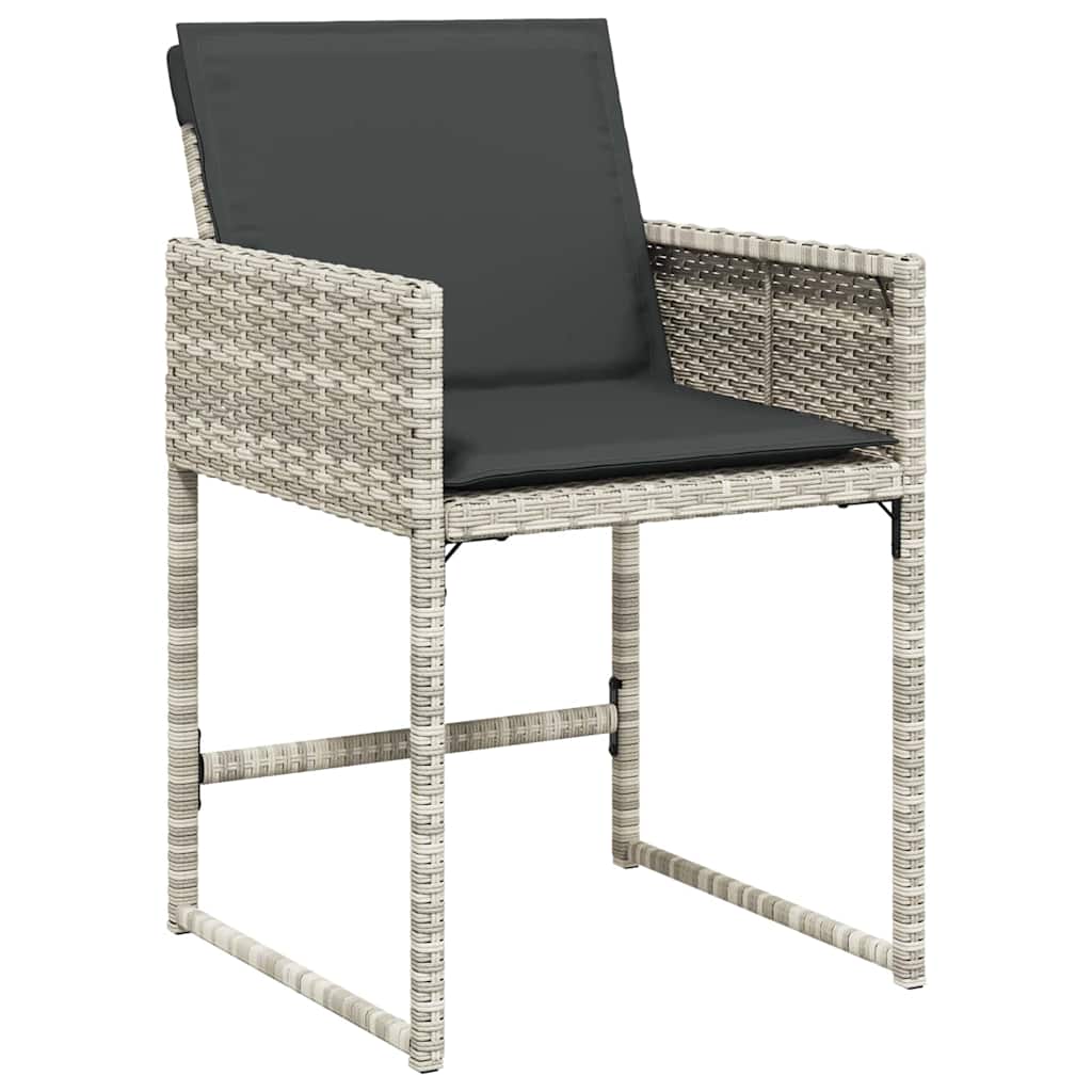 Have Spisebordssæt med pude 5 pcs Lysegrå polyrattan