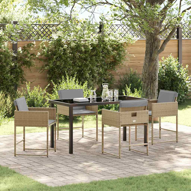 Have Spisebordssæt 5 stk. Beige polyrattan