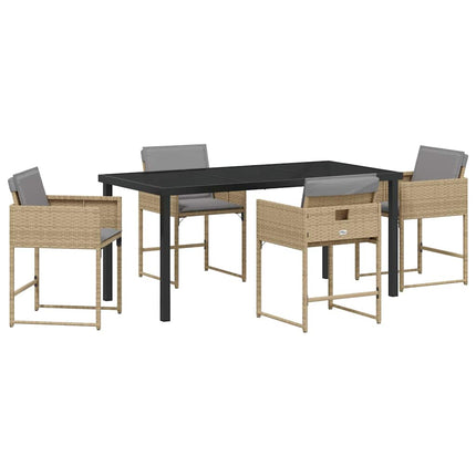 Have Spisebordssæt med pude 5 pcs Beige polyrattan