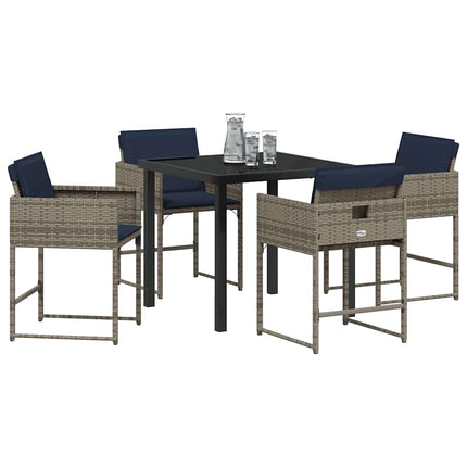 Have Spisebordssæt med pude 5 pcs Grå polyrattan