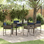Have Spisebordssæt med pude 5 pcs Grå polyrattan