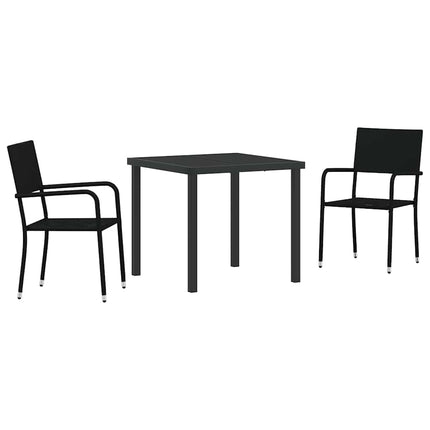 Have Spisebordssæt med pude 3 pcs Sort polyrattan