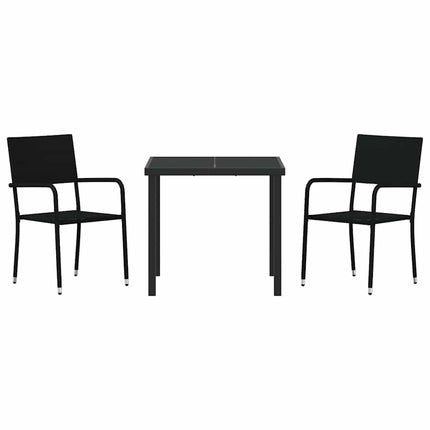 Have Spisebordssæt med pude 3 pcs Sort polyrattan