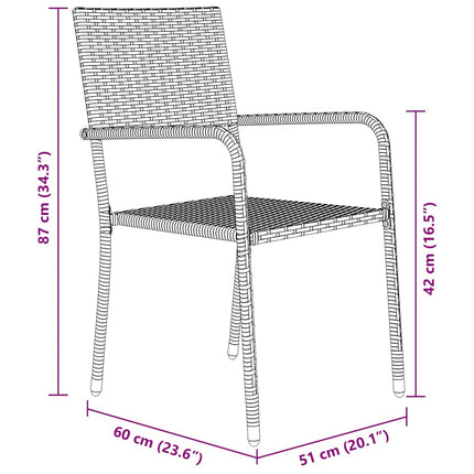 Have Spisebordssæt med pude 5 pcs Sort polyrattan