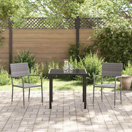 Have Spisebordssæt med pude 3 pcs Grå polyrattan