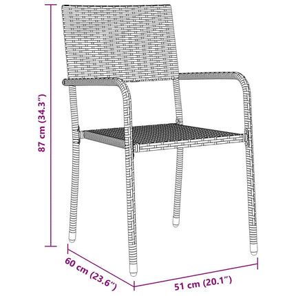Have Spisebordssæt med pude 3 pcs Grå polyrattan
