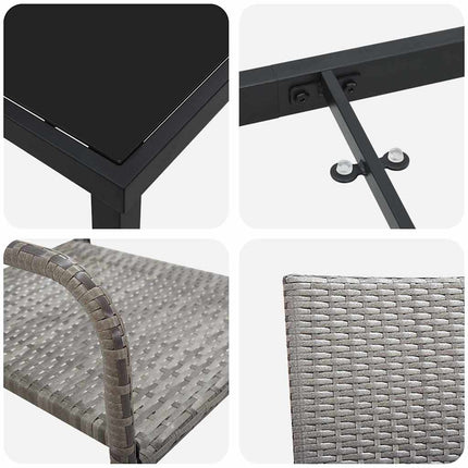 Have Spisebordssæt med pude 5 pcs Grå polyrattan
