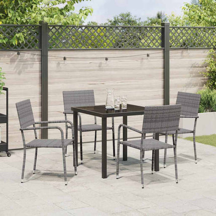Have Spisebordssæt med pude 5 pcs Grå polyrattan