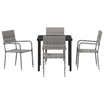 Have Spisebordssæt med pude 5 pcs Grå polyrattan