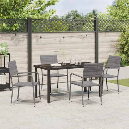 Have Spisebordssæt med pude 5 pcs Grå polyrattan