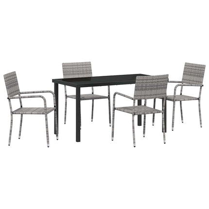 Have Spisebordssæt med pude 5 pcs Grå polyrattan
