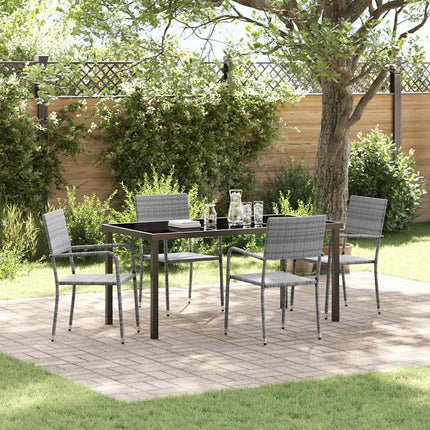 Have Spisebordssæt med pude 5 pcs Grå polyrattan