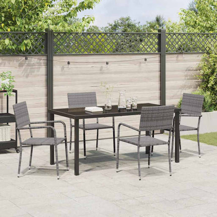 Have Spisebordssæt med pude 5 pcs Grå polyrattan