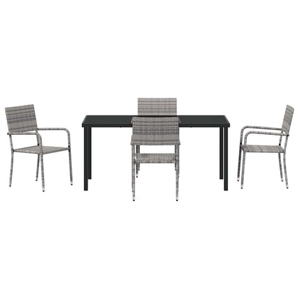 Have Spisebordssæt med pude 5 pcs Grå polyrattan