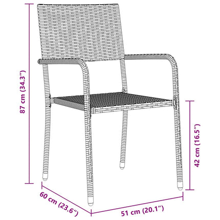 Have Spisebordssæt med pude 7 pcs Grå polyrattan