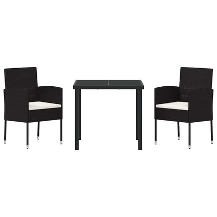 Have Spisebordssæt med pude 3 pcs Sort polyrattan
