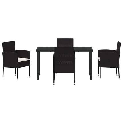Have Spisebordssæt med pude 5 pcs Sort polyrattan