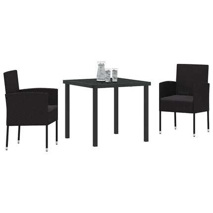 Have Spisebordssæt med pude 3 pcs Sort polyrattan