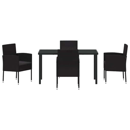 Have Spisebordssæt med pude 5 pcs Sort polyrattan