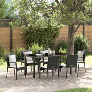 Have Spisebordssæt med pude 7 pcs Sort polyrattan