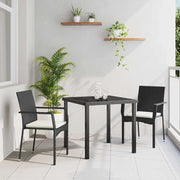 Have Spisebordssæt med pude 3 pcs Sort polyrattan