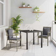Have Spisebordssæt med pude 3 pcs Grå polyrattan