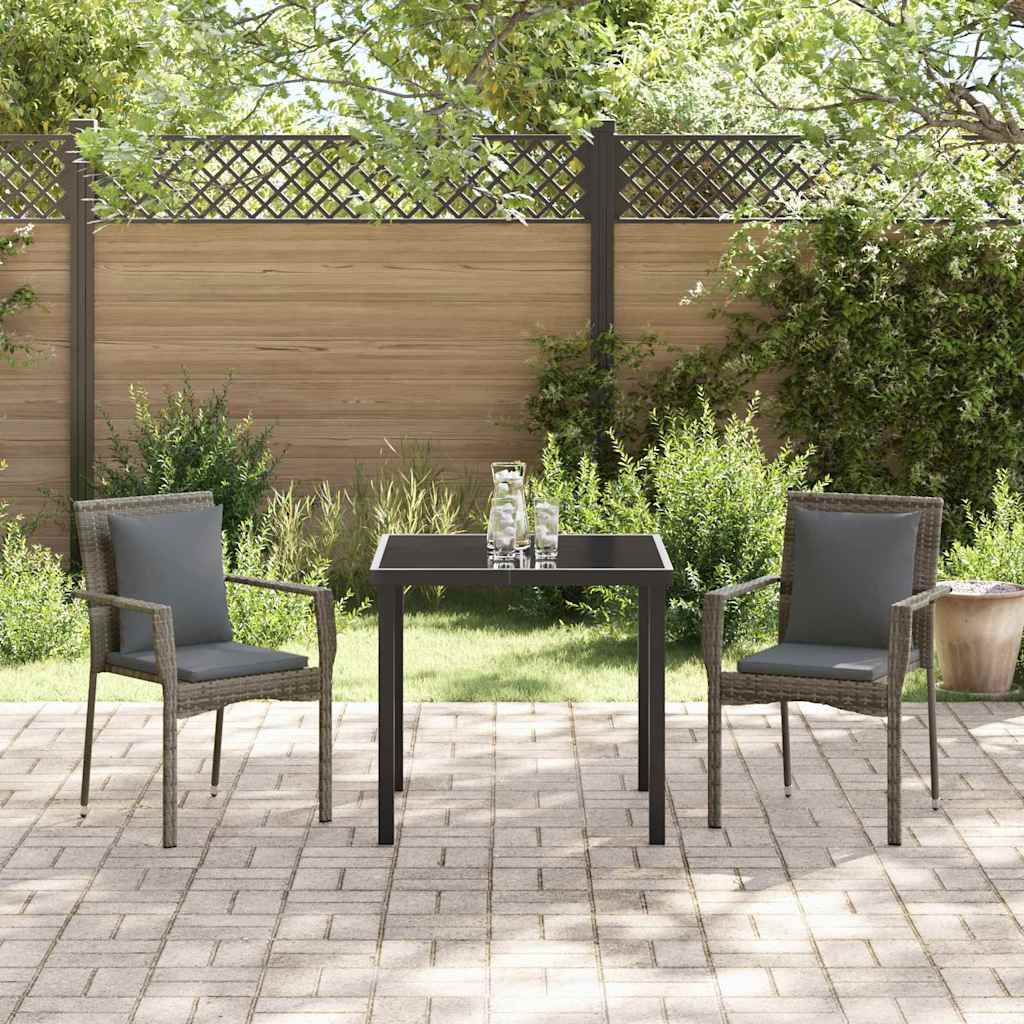 Have Spisebordssæt med pude 3 pcs Grå polyrattan