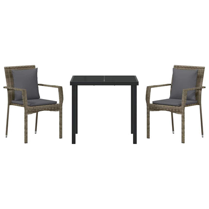 Have Spisebordssæt med pude 3 pcs Grå polyrattan