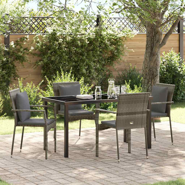 Have Spisebordssæt 5 stk. Grå polyrattan