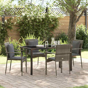 Have Spisebordssæt med pude 5 pcs Grå polyrattan