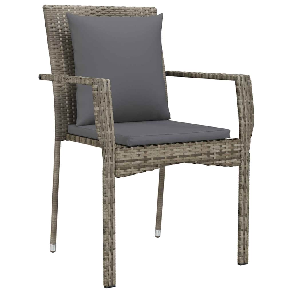 Have Spisebordssæt med pude 5 pcs Grå polyrattan
