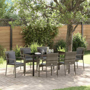 Have Spisebordssæt med pude 7 pcs Grå polyrattan