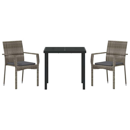 Have Spisebordssæt med pude 3 pcs Grå polyrattan