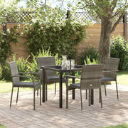 Have Spisebordssæt med pude 5 pcs Grå polyrattan
