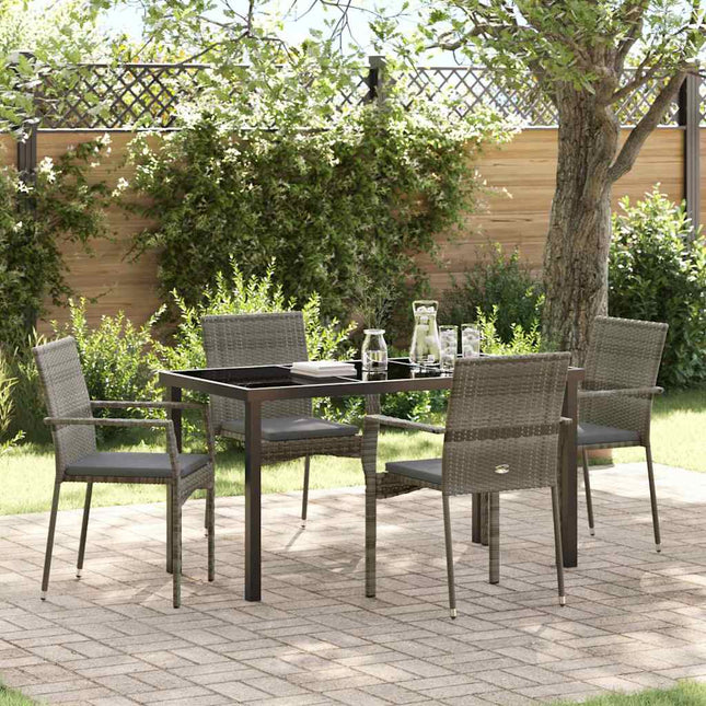 Have Spisebordssæt 5 stk. Grå polyrattan