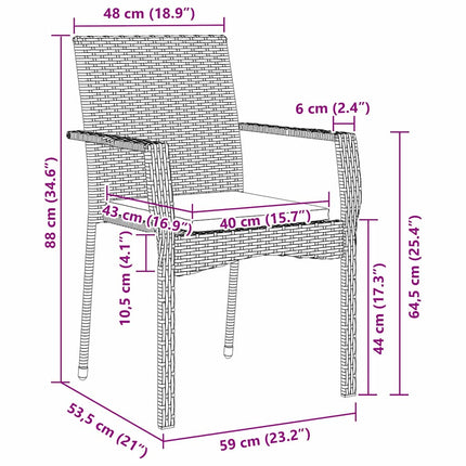 Have Spisebordssæt med pude 5 pcs Grå polyrattan