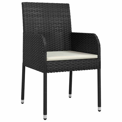 Have Spisebordssæt med pude 5 pcs Sort polyrattan