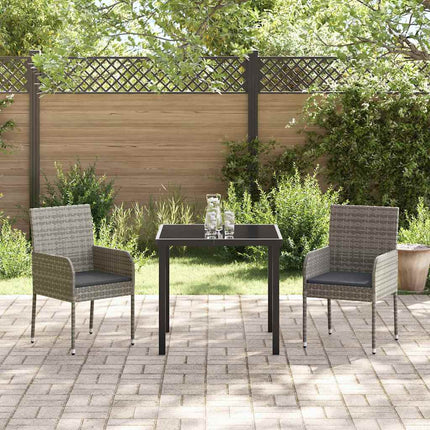 Have Spisebordssæt med pude 3 pcs Grå polyrattan