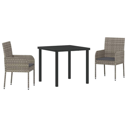 Have Spisebordssæt med pude 3 pcs Grå polyrattan