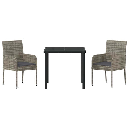 Have Spisebordssæt med pude 3 pcs Grå polyrattan