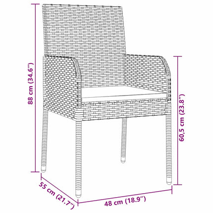 Have Spisebordssæt med pude 3 pcs Grå polyrattan