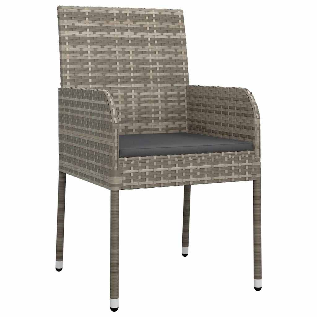 Have Spisebordssæt med pude 5 pcs Grå polyrattan