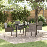Have Spisebordssæt med pude 5 pcs Grå polyrattan
