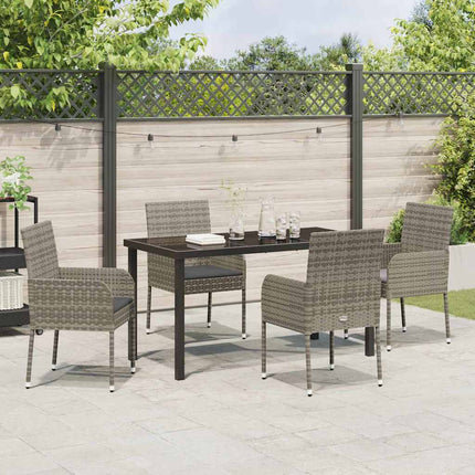 Have Spisebordssæt med pude 5 pcs Grå polyrattan