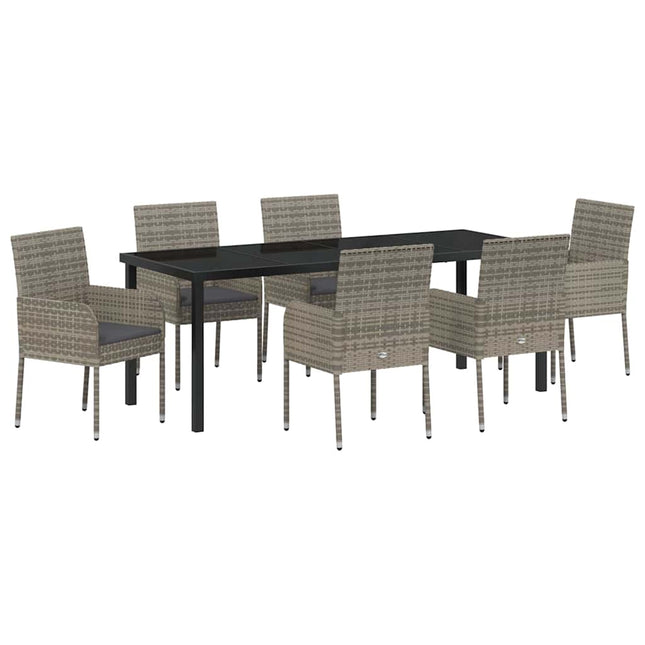 Have Spisebordssæt 7 stk. Grå polyrattan