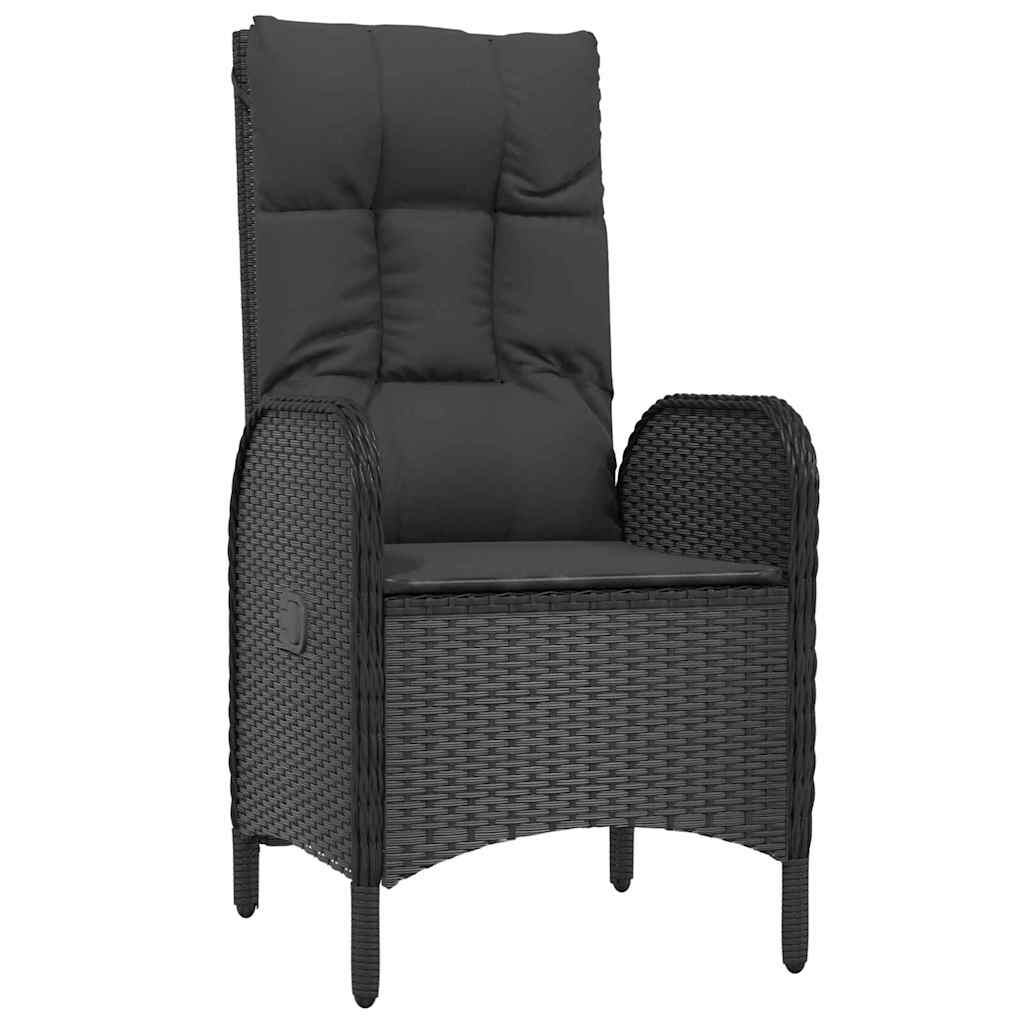 Have Spisebordssæt med pude 5 pcs Sort polyrattan
