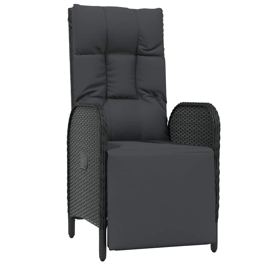 Have Spisebordssæt med pude 5 pcs Sort polyrattan