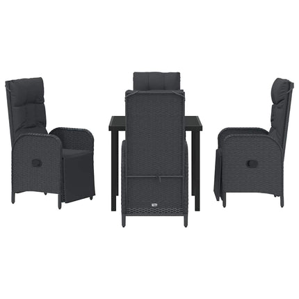 Have Spisebordssæt med pude 5 pcs Sort polyrattan